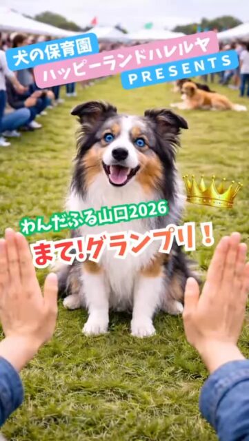 🐾＼犬の保育園ハッピーランドハレルヤが「わんだふる山口2026」に初出店！／🐾
4月18日（土）・19日（日）開催の西日本最大級ドッグイベント「わんだふる山口2026」に、アニマルウェルフェアを実践する犬の保育園「ハッピーランドハレルヤ」が初出店します！会場は、山口市阿知須・山口きらら博記念公園。
全国から人気ブランドやドッグアイテムが集結する、年に一度の大型ドッグイベントです🐶✨

国内外のドッグフードメーカーや人気のドッグアイテム、ドッグウェアブランドなど、ペット業界の注目ブランドが一堂に集結！テレビ山口（tys）とのコラボ企画や、わんちゃんと一緒に楽しめる体験型プログラムも盛りだくさんの、全国屈指のドッグマルシェイベントです。

会場では、西日本の絶品グルメが揃うキッチンカーコレクションや、家族で一日中遊べる大型キッズフェスも同時開催。さらに、国内トップレベルの技を間近で観戦できるフリスビードッグ大会や、より安全にリニューアルされたドッグラン、愛犬との思い出を残せる映えるフォトスポットなど、ワンコと飼い主さんが「非日常」を心ゆくまで満喫できるコンテンツが目白押しです。

🔶 犬の保育園ハッピーランドハレルヤの出店ブースでは…
✔️ わんちゃん同乗OKのキャンピングカーを展示！当日ご予約の方には嬉しい特典あり♪
✔️ プロのドッグトレーナー×獣医師による「愛犬健康寿命フィットネス体験会」を開催
✔️ 保育園でも大人気の、愛犬の健康を支えるごはん「ミレワン」のこだわりフードの試食体験を実施中！さらに、ブースへお越しの方には発売前の「芋屋金次郎」コラボおやつをプレゼントします。
🐶 さらに！今年の「まて！グランプリ」は犬の保育園 ハッピーランドハレルヤが冠スポンサー！　イベント2日目（4月19日）の14:00から開催される、毎年大人気のプログラム「まて！グランプリ」は、今年から『犬の保育園 ハッピーランドハレルヤ PRESENTS まて！グランプリ』として登場！
シンプルだけど奥が深い、“まて”が長くできた子が勝ちというルールの中、予選を勝ち抜いたお利口なわんちゃんたちが優勝をかけて白熱バトルを繰り広げます。
👑 優勝者にはなんと…ミレワン1年分のフードをプレゼント！
会場で繰り広げられる、わんちゃんたちの可愛い真剣勝負をぜひお楽しみに♪

－－－－－－－－－－－－
📅 開催日：2026年4月18日（土）・19日（日）
🕙 時間：10:00～16:00
📍 場所：山口きらら博記念公園（山口県山口市阿知須）
🎟 前売り大人1000円、子供500円。当日大人1200円、子供600円。
※前売りは全国のローソン等で好評発売中。　
※ミレワンブースは入場口手前に出店していますので、入場無料でお越しいただけます。
https://www.wonderful-dogfes.com/yamaguchi
－－－－－－－－－－－－
愛犬との絆がもっと深まる2日間。スタッフ一同、皆さまとわんちゃんにお会いできるのを楽しみにしております！
#MILLETONE #ミレワン #わんだふる山口 #まてグランプリ #犬イベント 山口イベント ドッグフード 無香料ドッグフード アニマルウェルフェア キャンピングカー展示 ドッグトレーニング tysコラボ 山口きらら博記念公園